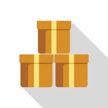 Three cardboard boxes stacked with tape forming a pyramid shape Stockillustratie
