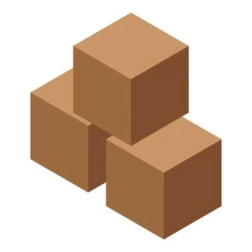 Three cardboard boxes stacked on top of each other forming a pyramid イラスト素材