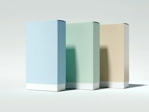 Three cardboard packages. 3d rendering 库存插图