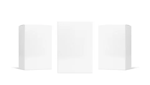 Three Cardboard Packaging Boxes Mockup On White イラスト素材