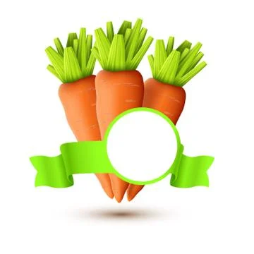 Three carrots on brown background Stock Illustration