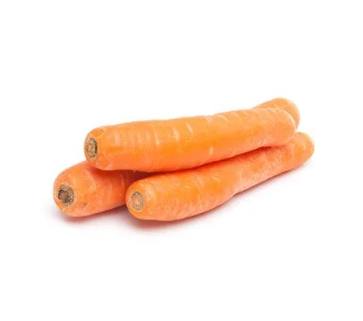 Three carrots on white background Stock Photos