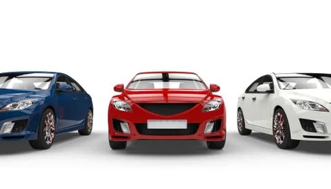 Three Cars - Front View イラスト素材