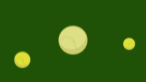 Three Cartoon Tennis Balls Bouncing on Green, Seamless Looping Animation Stock Footage 324084638
