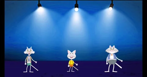 Three cats dancing on stage, part 03 Stock Footage 274736208