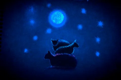 Three cats Stock Illustration