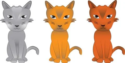 Three cats vector Stock Illustration