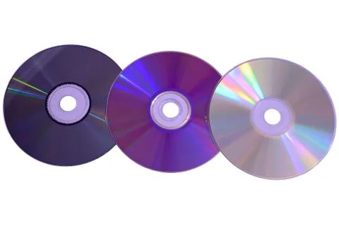 Three CD's on a white background Stock Photos