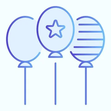 Three celebration balloons flat icon. Party baloons vector illustration isolated Stock Illustration