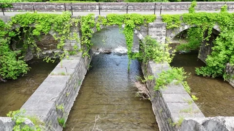 Three Channels - Limestone Creek Aqueduct - Syracuse, NY Video stock 336542192