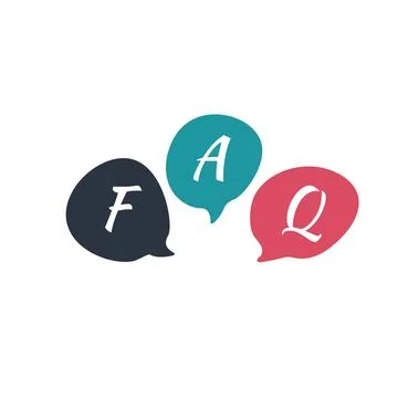 Three chat speech message bubbles with question marks. Forum FAQ icon. Commun Stock Illustration