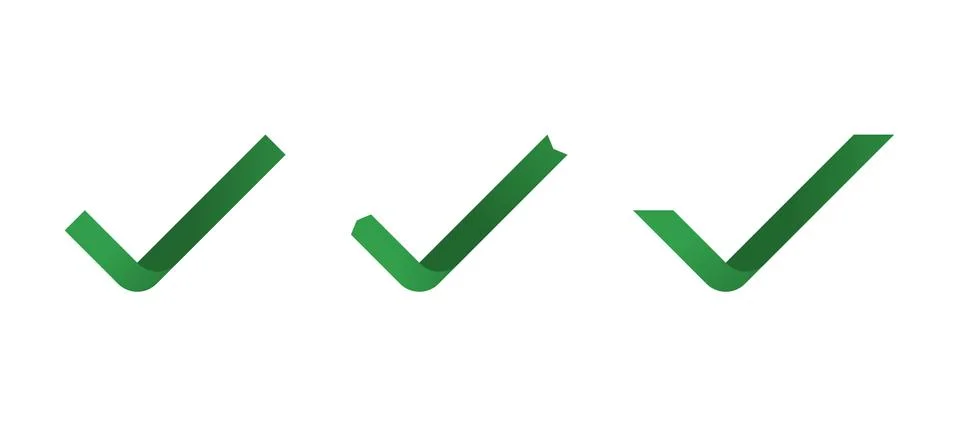 Three check mark icon in a box or square. Stockillustratie