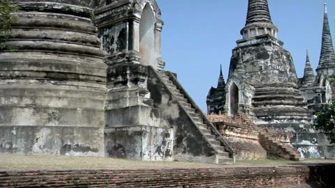 The Three Chedis Temple, Ayutthaya Stock Footage 327890664