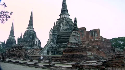 The Three Chedis Temple, Ayutthaya Stock Footage 327890725