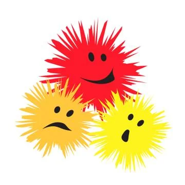 Three cheerful monsters Stock Illustration