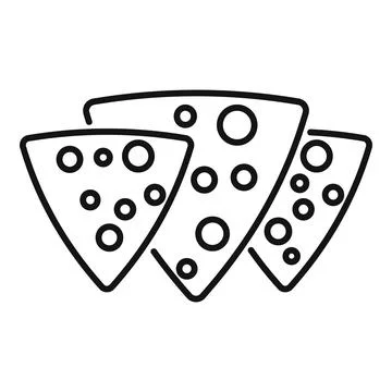 Three cheese slices forming triangle shape icon line style Stock Illustration