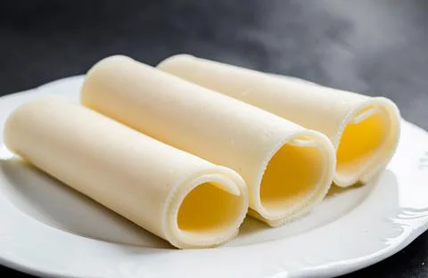 Three Cheese slices Stock Photos