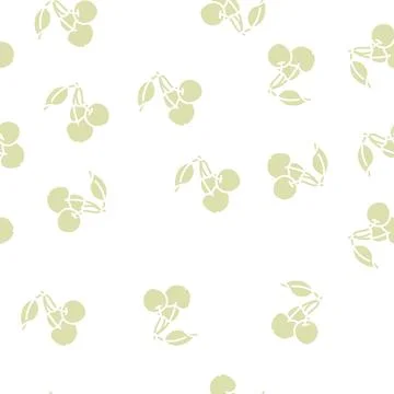 Three cherries glyph seamless pattern Stock Illustration