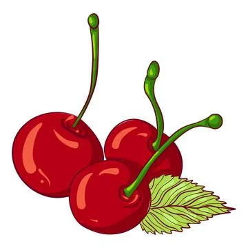 Three cherries on white Illustrazione stock