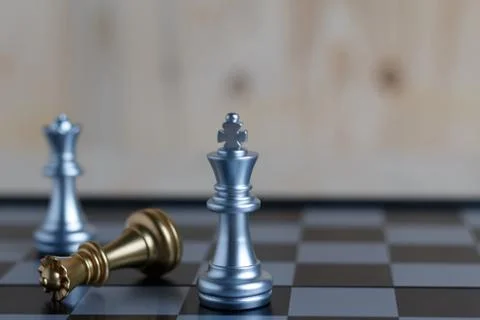Three chess set on board Foto stock