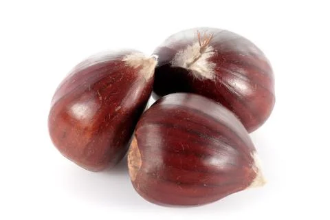 Three chestnuts Stock Photos