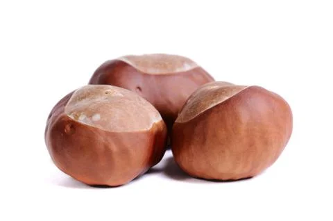 Three chestnuts Stock Photos