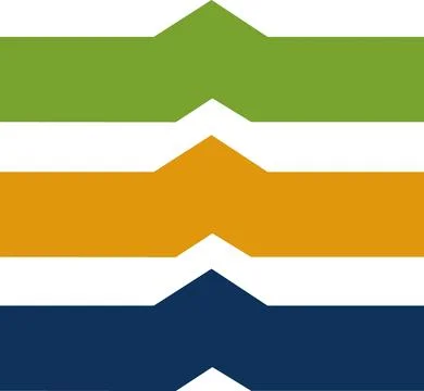 Three chevron peaked horizontal text banners Stock Illustration