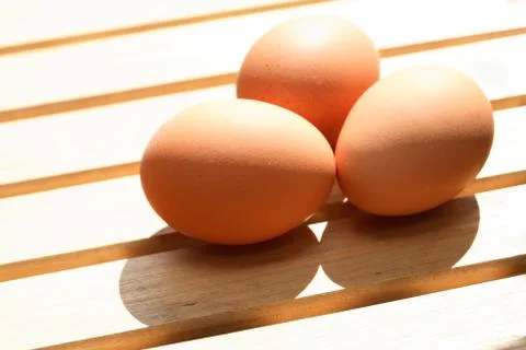Three Chicken Eggs Stock Photos