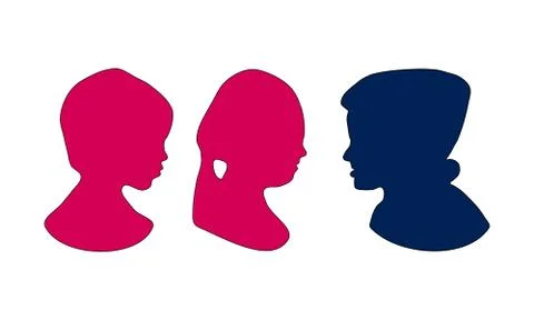 Three children silhouettes Stock Illustration