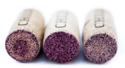 Three 'chile' corks Stock Photos