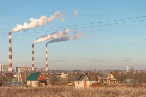 Three chimney stacks Stock Photos