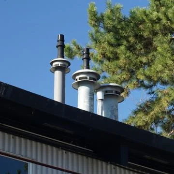 Three Chimneys in a roll Stock Photos