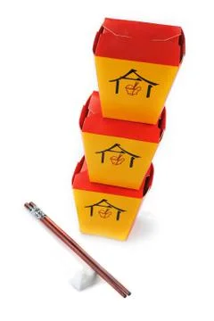 Three chinese  containers Stock Photos