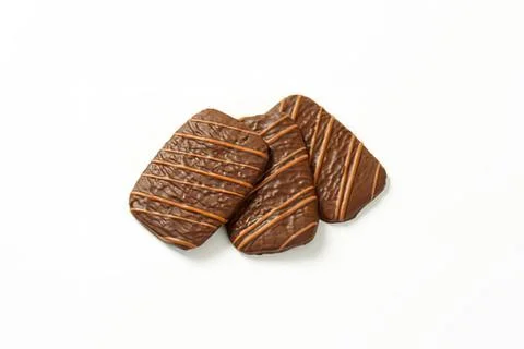 Three chocolate bars with striped pattern Stock Photos