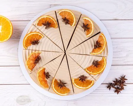 Three chocolate cake slice isolated on white background Stock Photos