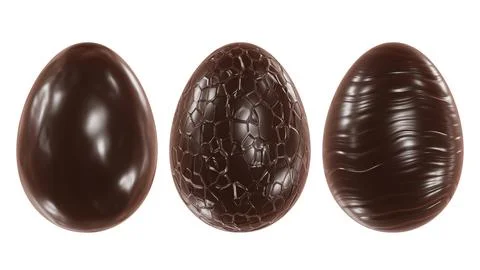 Three chocolate Easter eggs isolated on white Stock Illustration