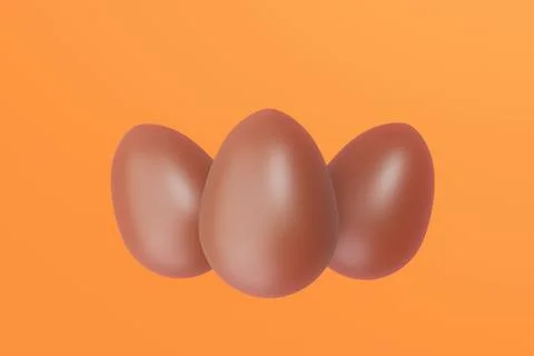 Three Chocolate Easter Eggs on orange background, sweet eastertime Stock Illustration