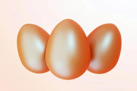 Three Chocolate Easter Eggs, sweet eastertime, 3d illustration Stock Illustration