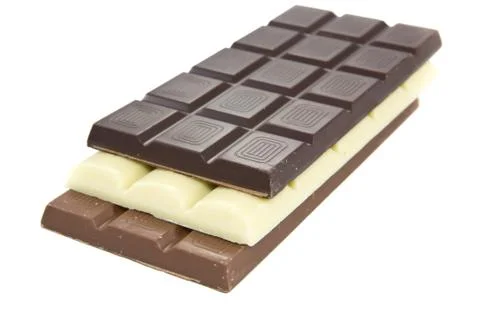 Three chocolates sideshot Stock Photos