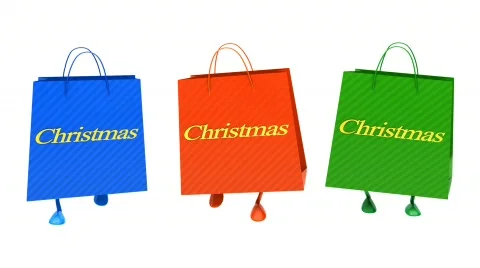 Three christmas bag walking loop Stock-Footage 275900