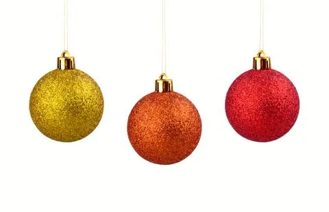 Three Christmas balls Stock Photos