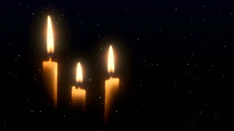Three Christmas Burning Candles Stock Footage 255628877