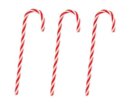 Three Christmas candy cane isolated Stock Photos