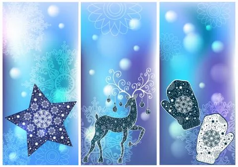 Three christmas cards Stock Illustration