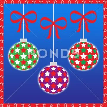 Three christmas ornaments Stock Illustration