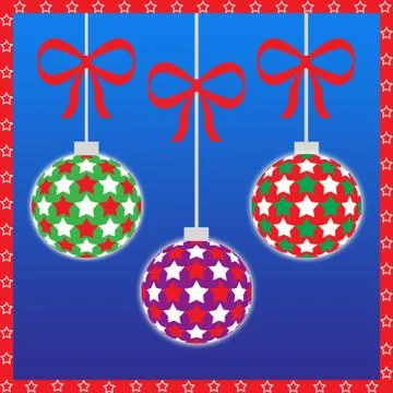 Three christmas ornaments Stock Illustration