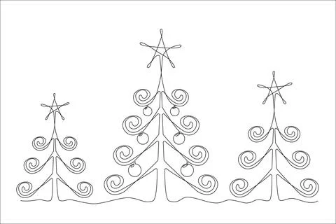 Three Christmas trees Stock Illustration