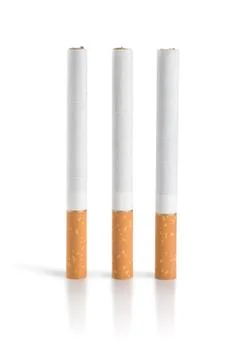 Three cigarettes isolated (path) Foto stock