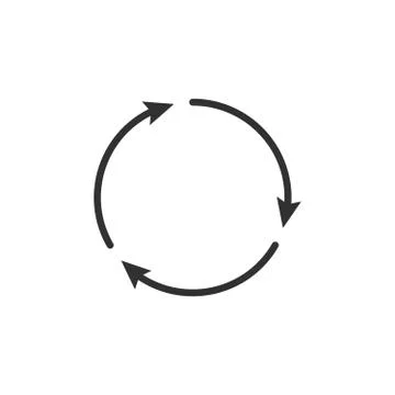 Three circle clockwise arrows black icon. vector illustration isolated on white Stock Illustration