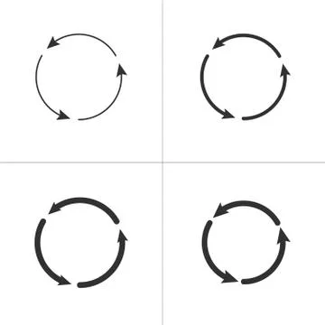 Three circle counter clockwise arrows black icon set . vector illustration Stock Illustration